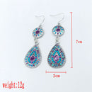 Bohemia National Style Colorful Water Drop Ear Drop Earrings