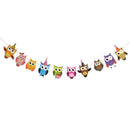 cartoon owl paper flag birthday party decoration banner bunting for children 3C