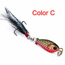 4 x Mini Hard Metal Fishing Lures Small Minnow Lure Bass Crank Bait Tackle Hooks