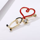 Fashion Love Heart Stethoscope Enamel Brooch Badge Pin Lapel Jewelry DecoraSEAU