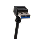 USB 3.0 Right Angle 90degree Extension Cable Male to Female Adapter Cord, 2