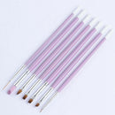 7x Acrylic Nail Art Pen Tips UV Builder Gel Painting Brush Manicure Set Hot UHD