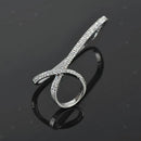 Crystal Palm Bracelet Ring Wedding Hand Ring Bangle with Micro Rhinestone