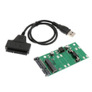 USB to mSATA Adapter, mSATA to SATA 2.5'' Adapter Card Cable, Support 50mm Mini