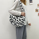 Fashion Pleated Dumplings Women Handbags Cow Printed Big Capacity Messenger Bags