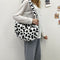 Fashion Pleated Dumplings Women Handbags Cow Printed Big Capacity Messenger Bags