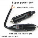 New 12V Male Car Lighter Socket Plug Connector With Fuse Red LED