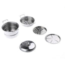 Kids Kitchen Cookware Set - Stainless Steel 3 Tier Steamer Pot for Role Play