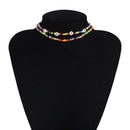 Boho Women Handmade DIY Beaded Letter Choker Necklace Charm Chain Jewelry GiftJR
