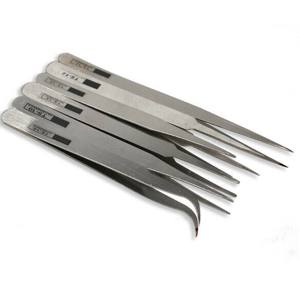 6pcs Industrial Tweezer Maintenance Repair Tool Kit TS10-15