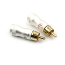 4pcs Goldplated RCA Male Plug HIFI Audio Cable Audio Video Connector Adapter FT