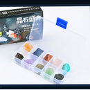 10pcs/box Rock and Mineral Collection Kit -Amethyst, Green Fluorite, Red Jasper,
