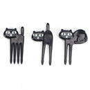 Black Cat Fruit Forks Cute Cartoon Plastic Fork Kitten Bento Decoration Label MO