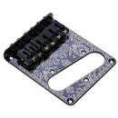Metal Roller Saddle Electric Guitar Bridge 6 Tone Pattern Design Tailpiece