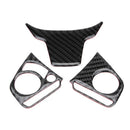 3Pcs Car Carbon Fiber Steering Wheel Button Switch Panel Cover Trim Decorat