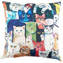 flax decorative pillow case cushions 45*45cm cat pattern I5Y8