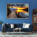 5D DIY Full Drill Diamond Painting Sunset River Cross Stitch Embroidery Kit
