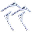 White Baked Enamel Metal Folding Wall Shelf Support Brackets 4 Pcs