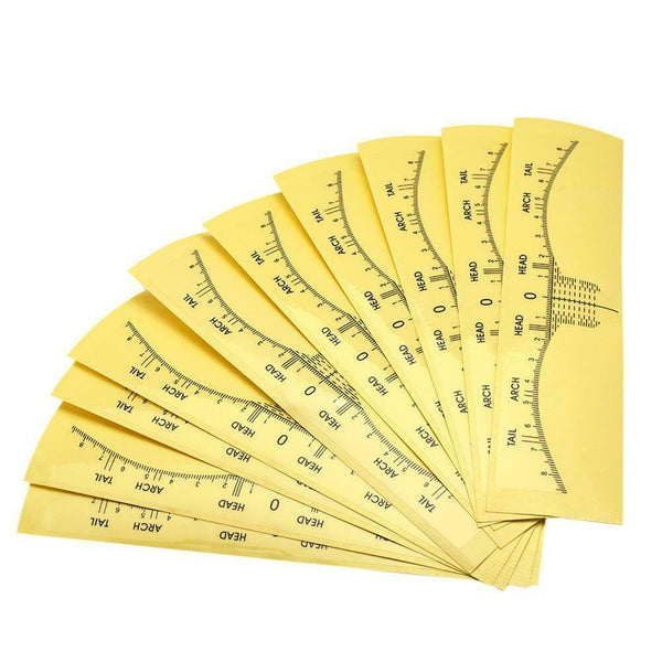 10pcs/Set Disposable Accurate Tattoo Eyebrow Ruler Stickers Cosmetic Tool