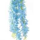 2Pcs Artificial 5-Fork Hanging Vine Simulation Syringa Flower Garland Blue