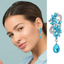 Glossy Rhinestone Dangle Ear Stud Women Glitter Drop Earrings Jewelry Gift A