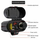 Motorcycle Waterproof Charger Power Socket 5V 3.1A Dual USB Outlet Switch C