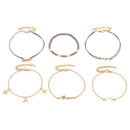 6pcs/set Fashion Star Moon Beads Letter Hand Chain Women Bracelet Jewelry