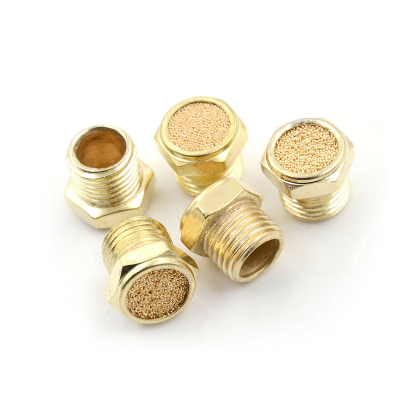 5PCS Pneumatic Air Breather Vent Silencer Muffler Threaded NPT 1/4" AT3C