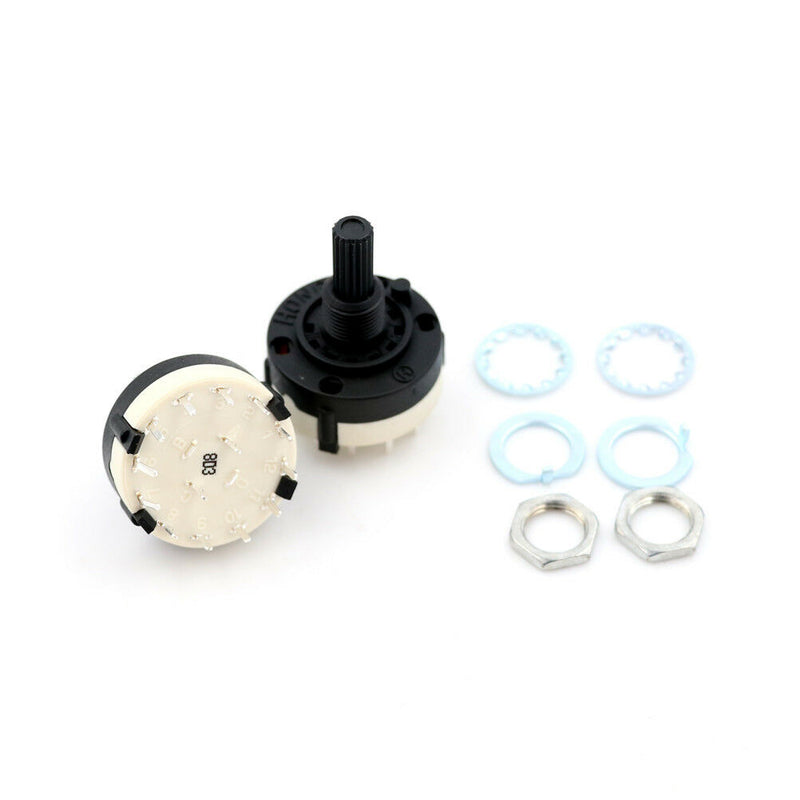 2pcs RS26 2 Pole Position 6 Selectable Band Rotary Channel Selector Switch FT