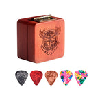 Wooden Picks Storage Box + 5pcs Rosewood Thumb Picks for Electric Guitar Ukulele