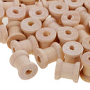 120 Pieces Useful Natural Color Wooden Empty Spools Wood Bobbins for Thread