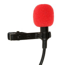 Lavalier Lapel Clip-on Microphone for Smartphones PC Audio Recording Red