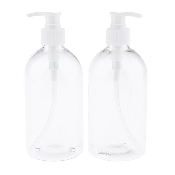 2pcs Large Lotion Bottles Travel Shampoo Containers Pump Refillable Bottles