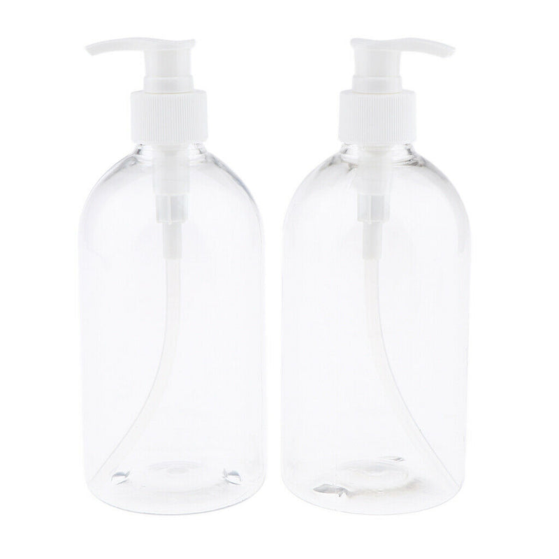 2pcs Large Lotion Bottles Travel Shampoo Containers Pump Refillable Bottles