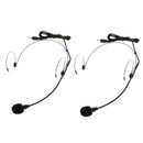 2 Pieces Double Ear Hook Wired Headset Headworn Microphone 3.5mm Mono Black