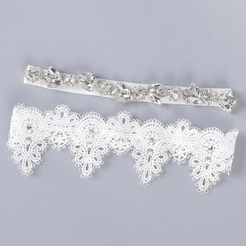 Women Rhinestone Lace Leg Wedding Garter Thigh Ring Belt Bridal Accessories P Gw