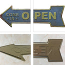 Arrow Cast Iron Metal Gate OPEN Exit Indication Sign Wall Plate Art Poster 8