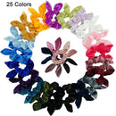25pcs Hair Scrunchies Pack Bunny Ear Bands Elastic Pony Holders For Women Girl
