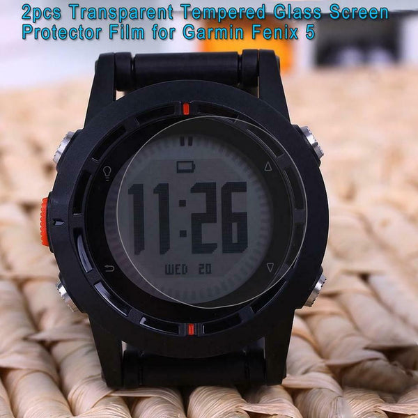 2pcs Transparent Tempered Glass Screen Protector Film for Garmin Fenix 5 #gib