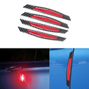4pcs Safety Reflective Tape Warning Car Door Stickers Accessory Carbon Fiber