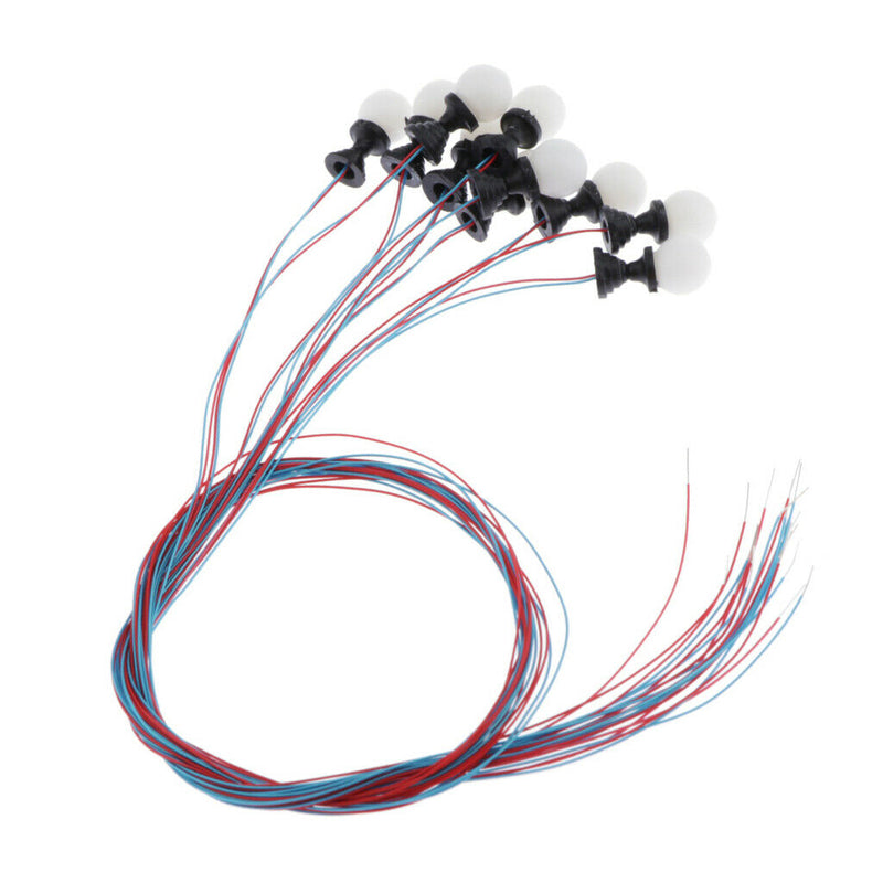 10Pc Street Light Leds Lamp Post for Train Park LANDSCAPE Layout Decor 1:100