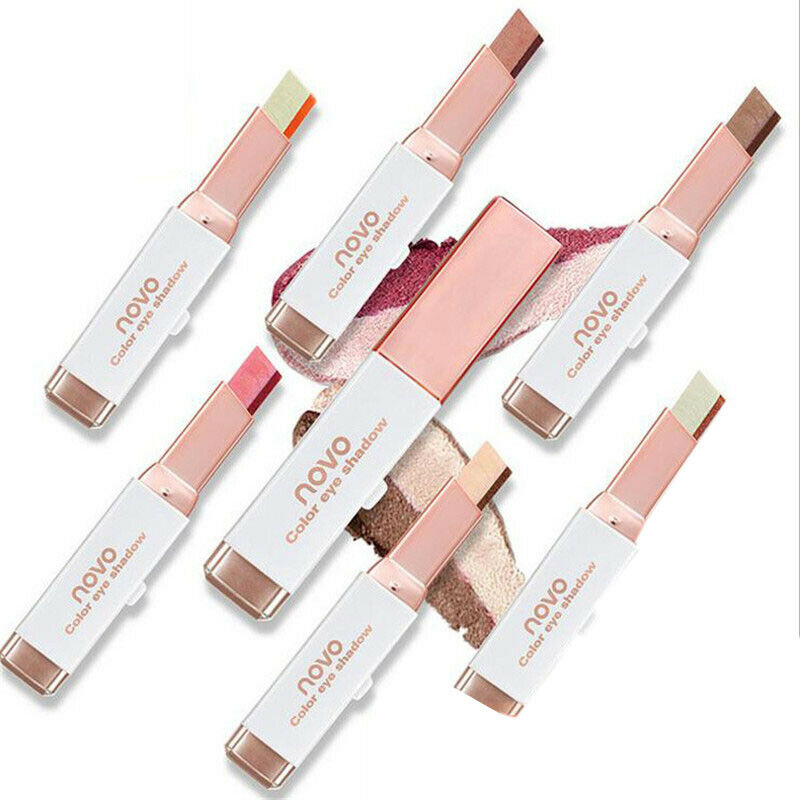 Novo Double Color Eyeshadow Stick Stereo Gradien Shimmer Color Eye Shadow C E1C3