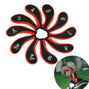 New 10Pcs Golf Club Head Set Cue Protector With Zipper Golf Outdoor Sports