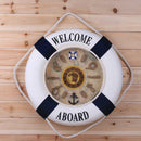 35cm Nautical Decor, Seaside Life Ring Buoy, Wall Clock, Home Hanging Blue