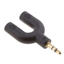 3.5mm Stereo Audio Male to 2 Port Female Headphone/Mic Adapter for Phone