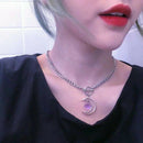 Fashion Love Heart Moon Pendant Choker OT Buckle Neckalce Jewelry Accessorie Gw