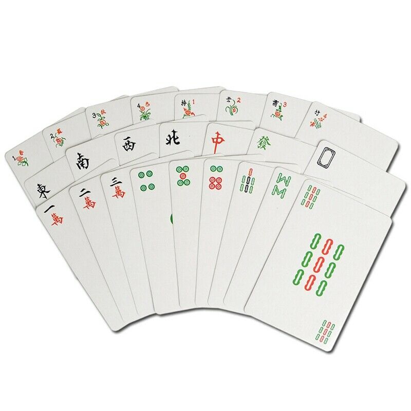 144Pcs/Set Mah Jong Paper Mahjong Chinese Playing Cards Game With 2Pcs Dice B6C7