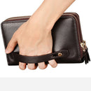Leinasen Men Wallets With Coin Pocket Long Zipper Coin Purse For Men Clutch B7D3