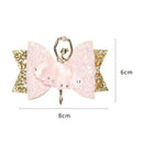 Rhinestone Ballet Girl Hairpin Bows With Clips Flash Glitter Leather Hair P M4T2