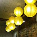 8 inch Round Chinese Paper Lantern DIY Paper Ball Lamp Party Decor (Yellow)